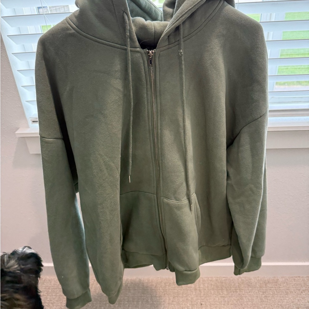 Green Zip-Up Hoodie